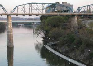 A picture of the Chattanooga Riverwalk near where we saw a 40-foot snake (well maybe 4-feet)